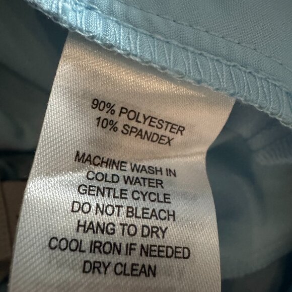 Rachel Zoe Light Blue Women's Flat Front Wide Leg Trousers with Pearl Belt Sz L - Picture 6 of 7